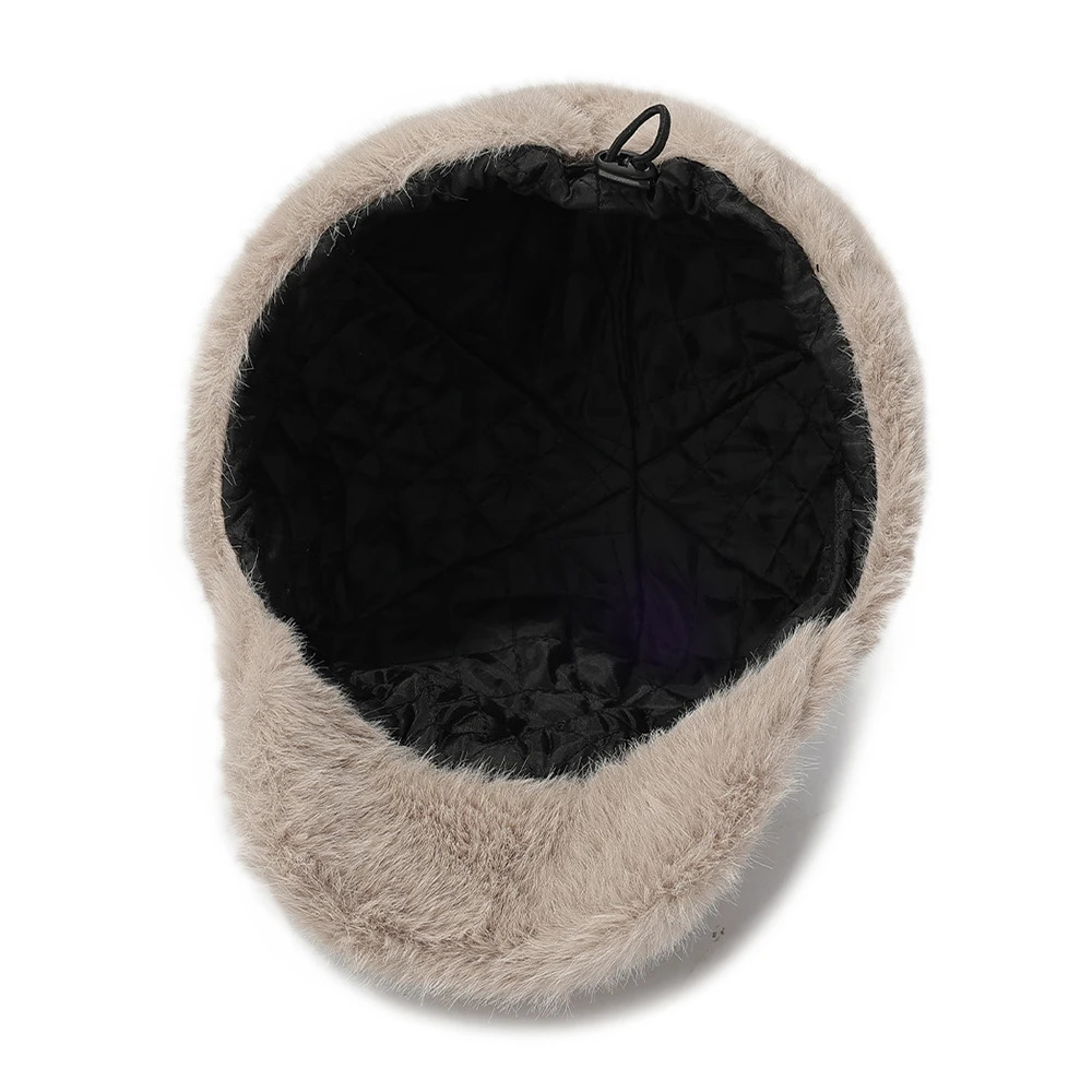 FS Brown Warm Winter Baseball Cap For Men Plus Plush Outdoor Windproof Women Hat Faux Fur Thick Trucker Hat Casquette Homme 251218