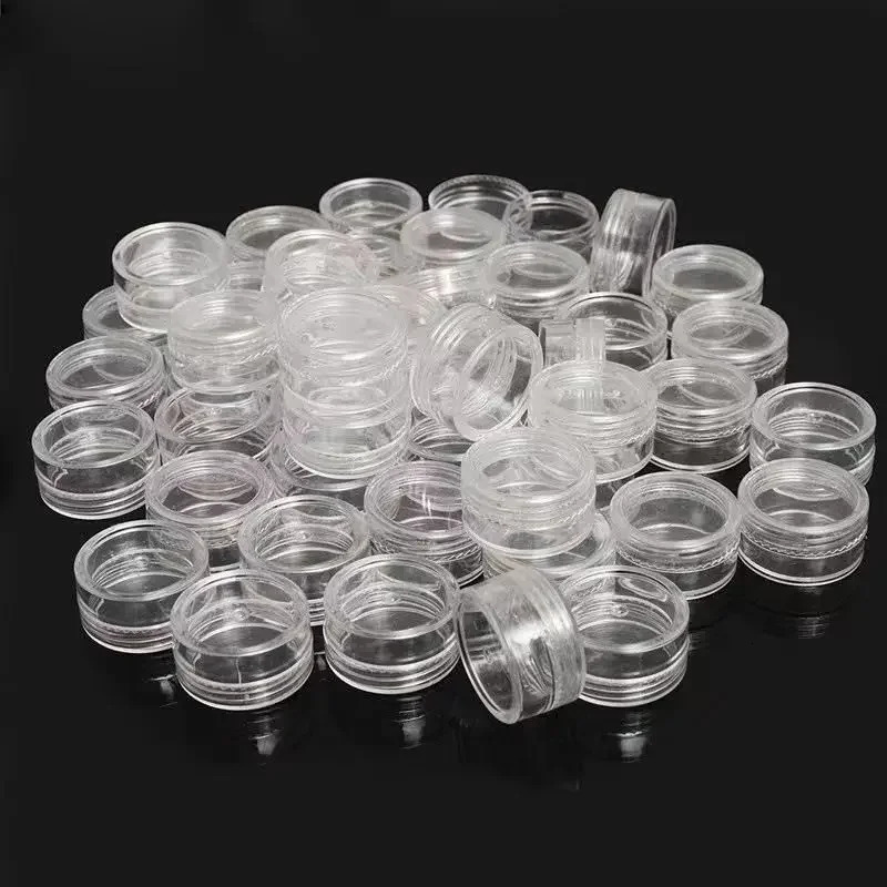 100pcs 2g/5g/10g Empty Plastic Jar Pots Transparent Sample Bottles Eyeshadow Cream Lip Balm Container Portable Makeup Jar 251217