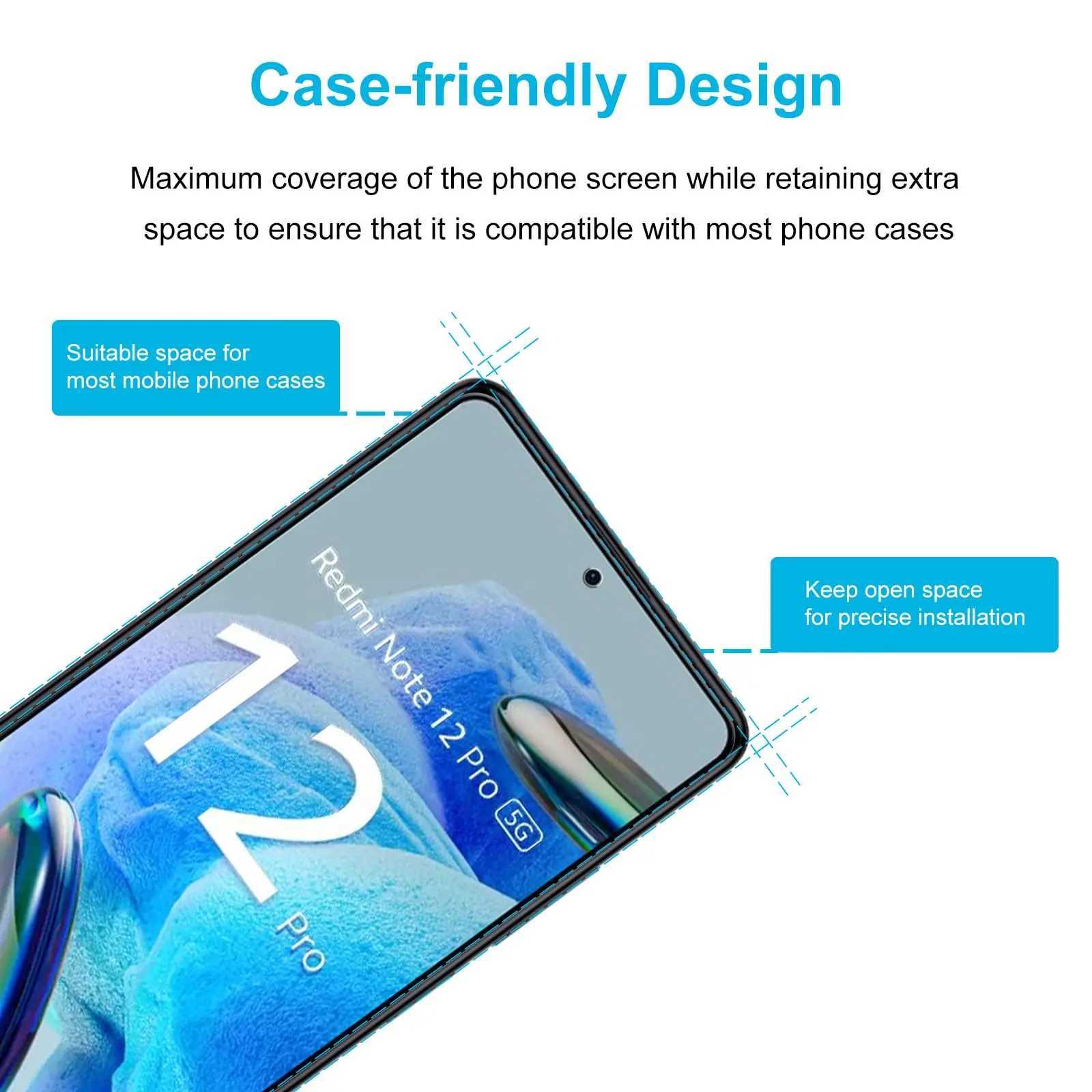 SCREEn Protector For Redmi Note 12 Pro Plus 4G 5G Tempered Glass HD Crystal High Aluminum 9H Anti Scratch Case Friendly G251218