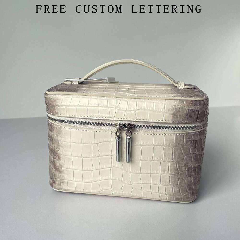 Cowhide Crocodile Pattern Cosmetic New Himalayan Leather Portable Travel Toiletry Bag Women's Jewelry Storage Makeup Handbag St251218