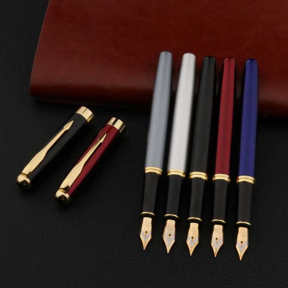 High Quality Metal 388 Fountain Pen Business Black Golden Student Stationery Off School Supplies Gift Ink Pens Y251218