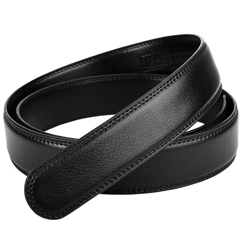 24/28/30/35CM Wide Without Buckle Men Ratchet Cow Leather Belt Strap Replacement for Mens Auto Lock Buckle Belt 251218