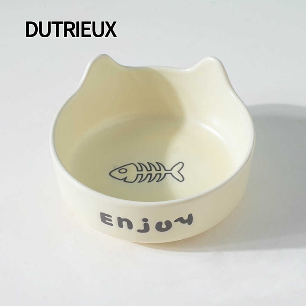 H1901 Tall ceramic cat and dog bowl, neck-protecting slow feeder with anti-choking design, spill-resistant pet bowl (suitable for cross-border e-comme