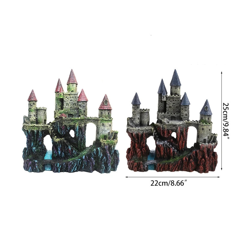 Aquarium Decoration Antique Castle Safe for Freshwater and Saltwater Fish Tank 251215