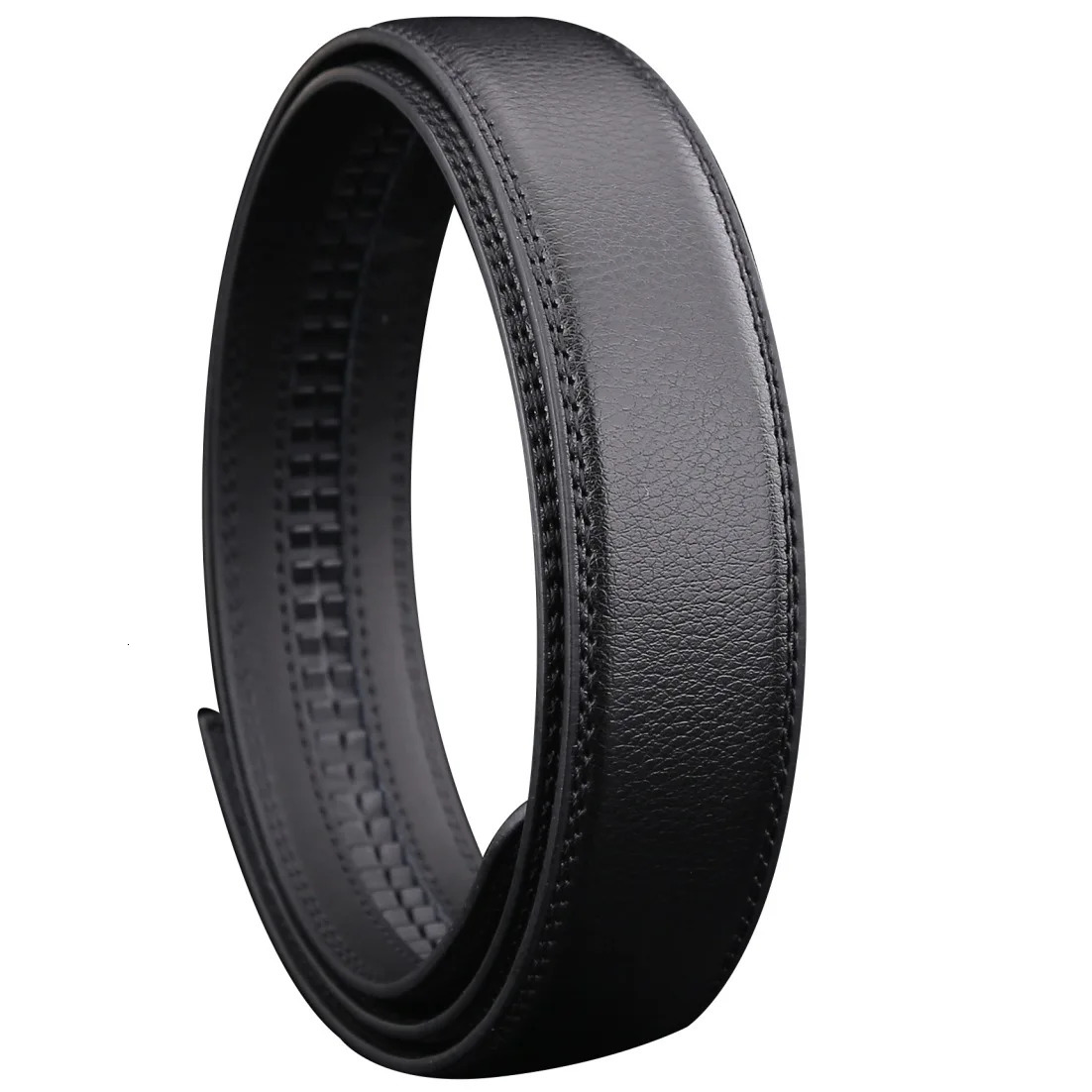 24/28/30/35CM Wide Without Buckle Men Ratchet Cow Leather Belt Strap Replacement for Mens Auto Lock Buckle Belt 251218