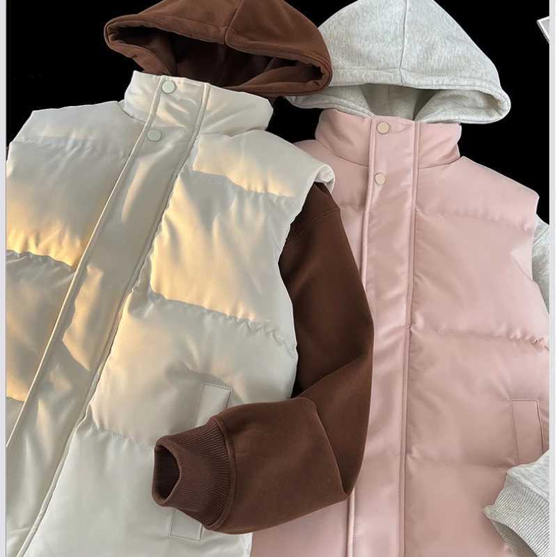 Autumn Winter Thickened Cotton Padded Vest Mens Lightweight Stand Collar Sleeveless Jacket Outdoor Wear Warmth Sporty WaistcoatG251218