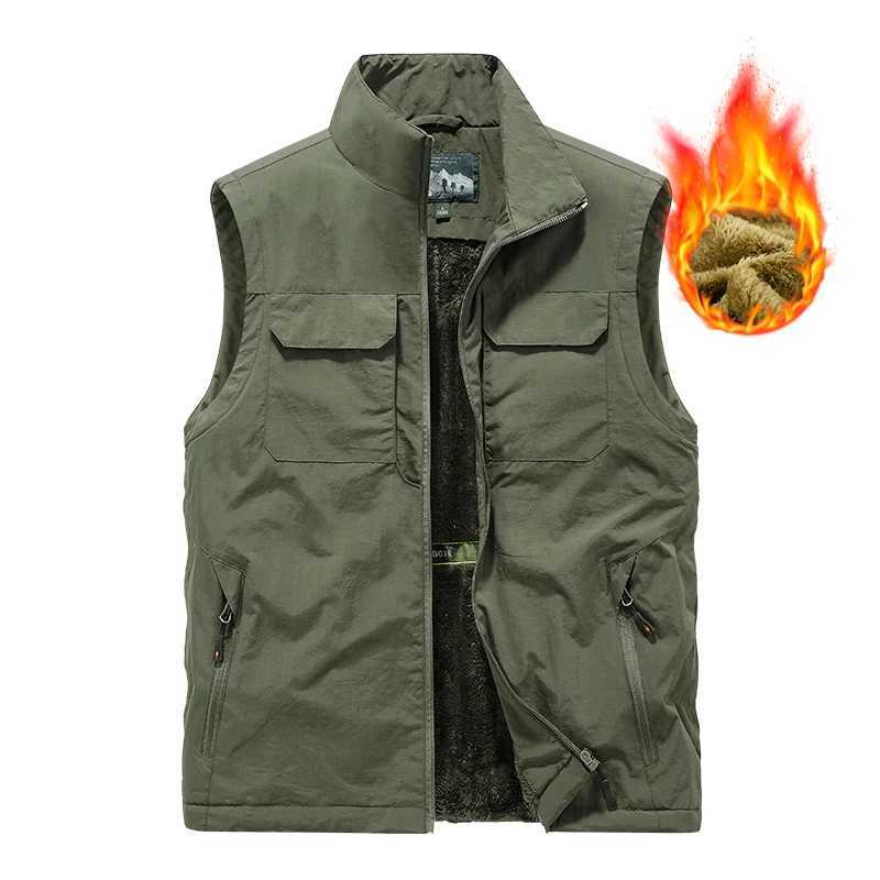 vest in large size new style with added velvet and thickened double-sided vest mens casual outdoorG251218