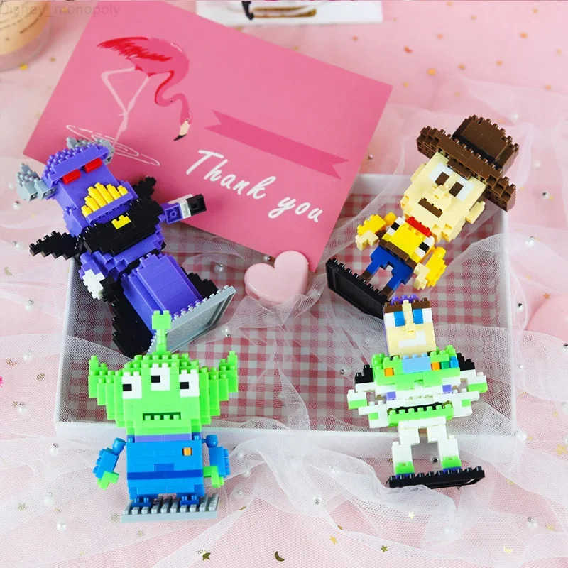 Disney Toy Story Micro Building Blocks Alien Woody Buzz Lightyear DIY Puzzle 3D Model Mini Brick Figures Toy For Kid Christmas Gift H251218
