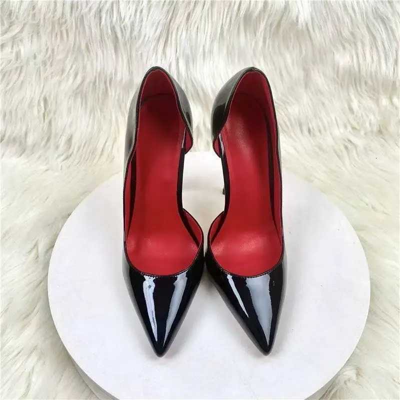 Classic Black Women Chic Sexy Side Open Pointy Toe High Heel Shoes Slip On Stiletto Pumps OL Ladies Dress Shoes Crystal Z251218