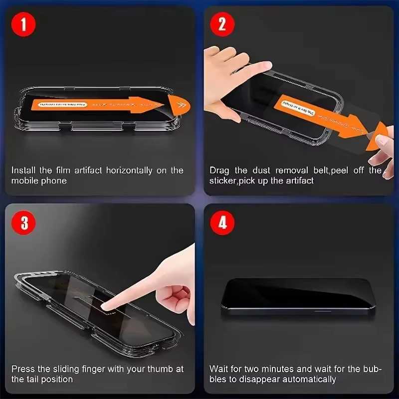 HD Tempered Glass For iPhone 17 Pro Max 16 15 14 13 11 12 Pro Max 16e 7 8 Plus SE XR XS Easy Install Dust-proof Screen Protector G251218