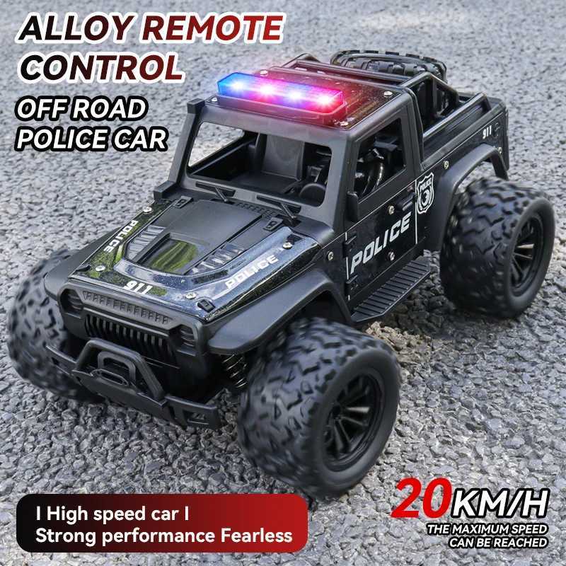 ZWN 116 Alloy High Speed Off-Road Police Truck RC Car with Music Sound and LED Lights Outdoor Toy 24G Remote Control G251218