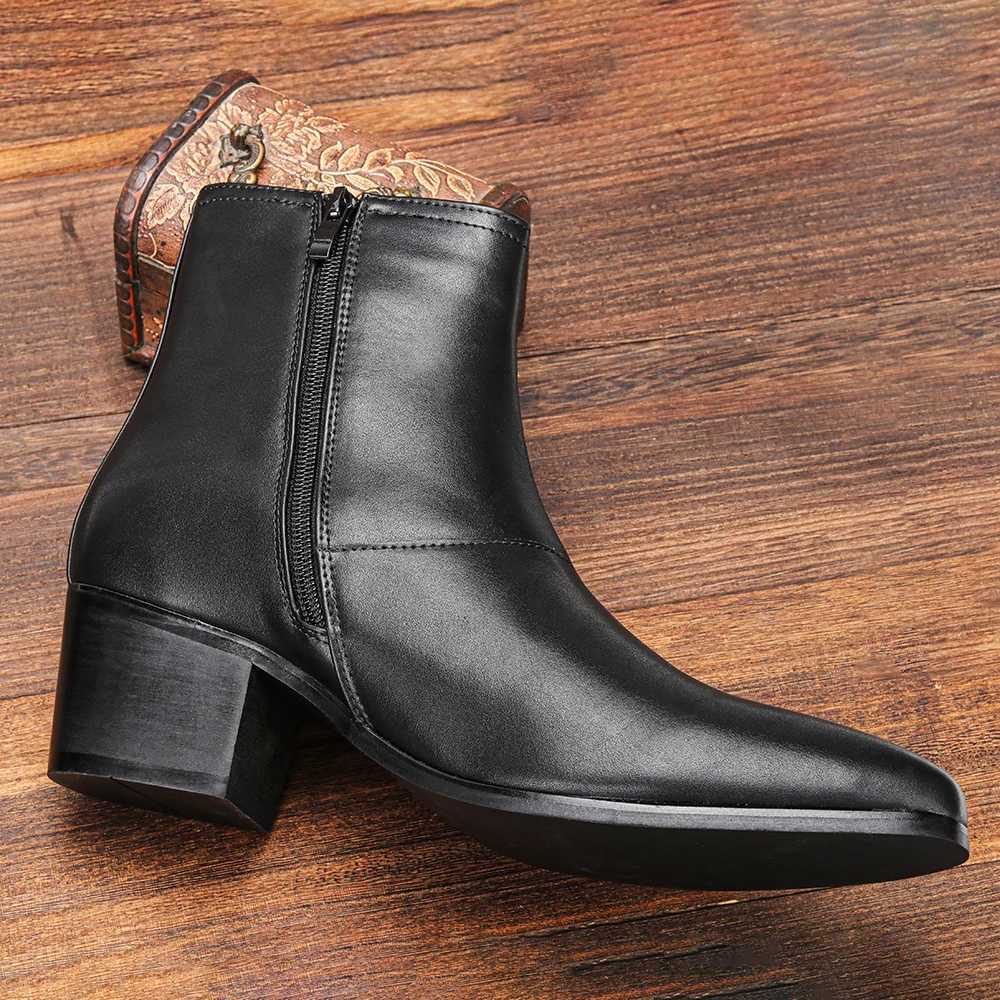 Size 4046 Men Heightened Shoes Fashion Men high-heeled Boots Leather Chelsea Ankle Boots G18 Z251218