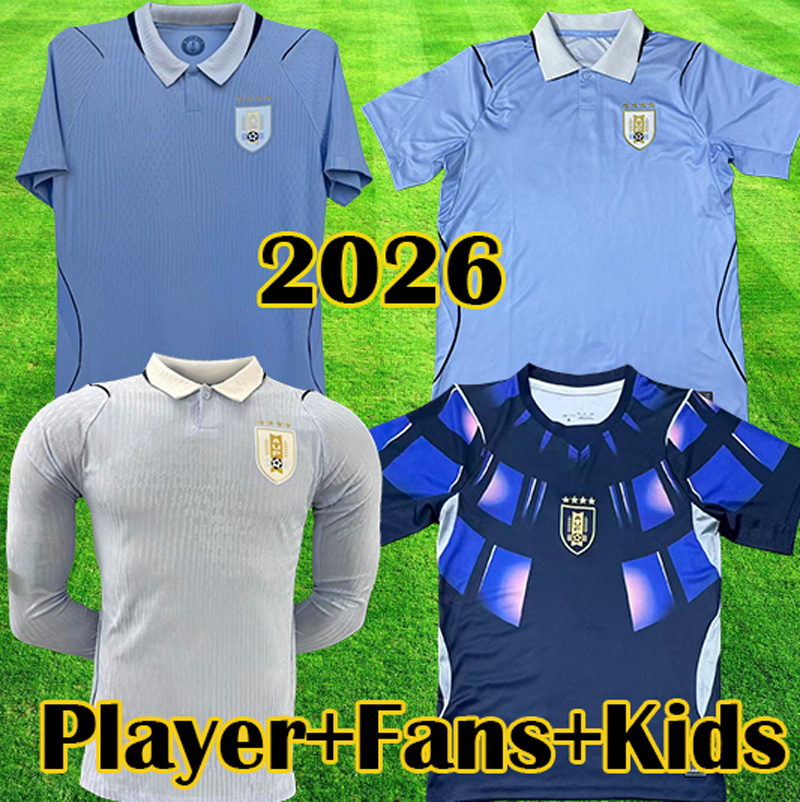 2025 26 Uruguay National Team Soccer Jersey SUAREZ CAVANI VALVERDE GIMENEZ GODIN Home Away Mens Womens Kids High Quality Breathable Football Shirt Player Fans S