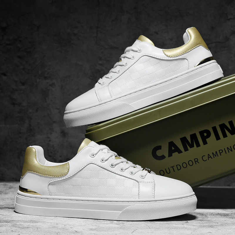 Fashion Designer New Mens Shoes Spring Hot Selling Check Print Casual Versatile Sneakers Street Trend Style Free Shipping Black White Size 38-44