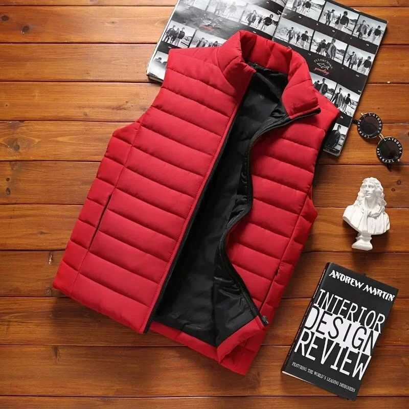 Men Sleeveless Vest Jackets Winter Fashion Male Cotton-Padded Vest Coats Men Stand Collar Warm Waistcoats Clothing 5XLG251218