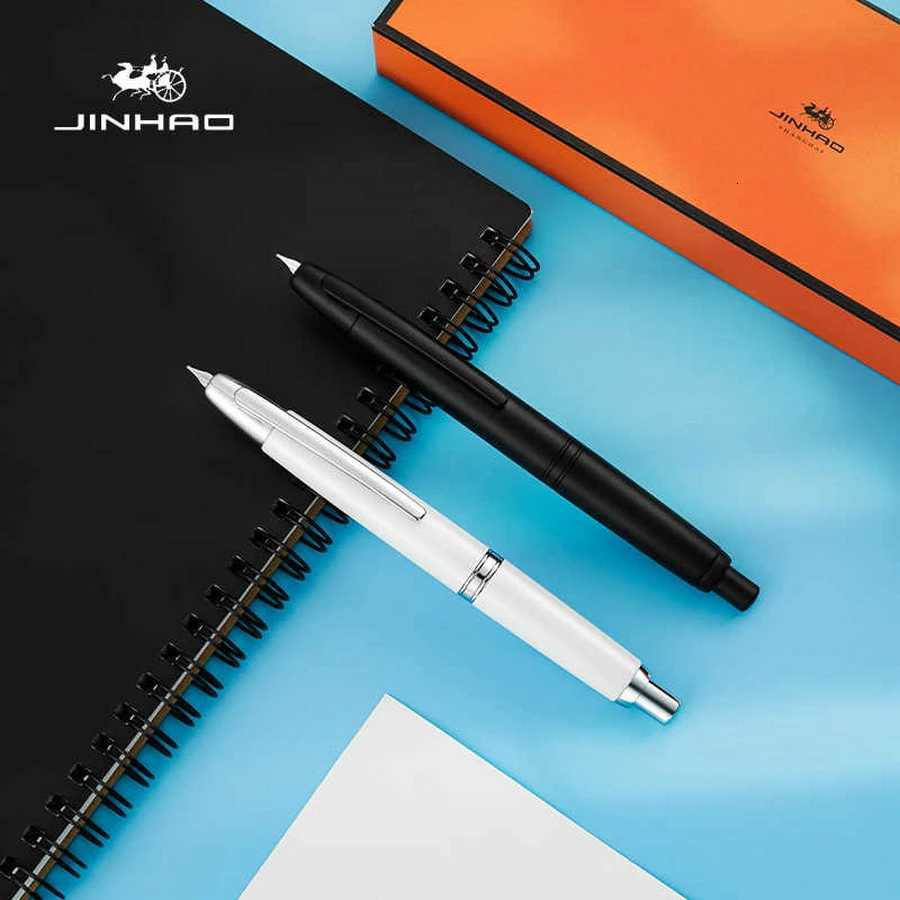 JINHAO 10 Press Fountain Pen Retractable EF/F Metal High Quality Writing Ink with Converter School Off Supplies Stationery Y251218