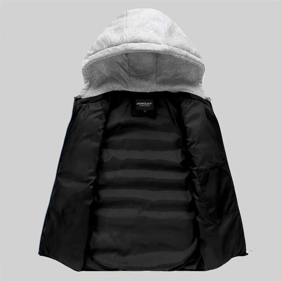 Mens Padded Vest Spring Autumn Hooded Jacket Couples Outerwear Thick Warm Sleeveless Short Coat Women Waistcoat Men Clothes 4XLG251218