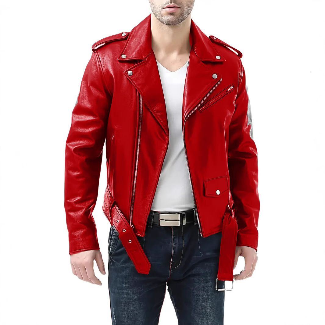 Spring Classical Motorcycle oblique zipper Jackets Men Leather Jacket Natural Calf Skin Thick Slim Cowhide Moto Jacket man 250120