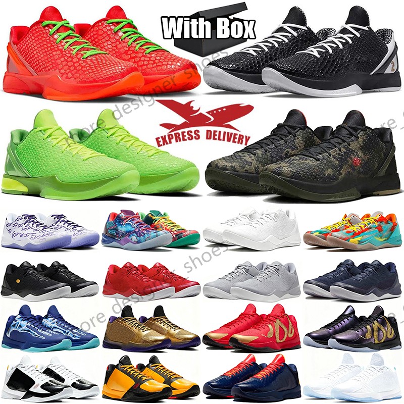 With Box designer shoe basketball kobeshoes 6 mambas 8 eybl protro reverse grinch mambacita 5 X-Ray green outdoor sports mens trainers sneakers free shipping