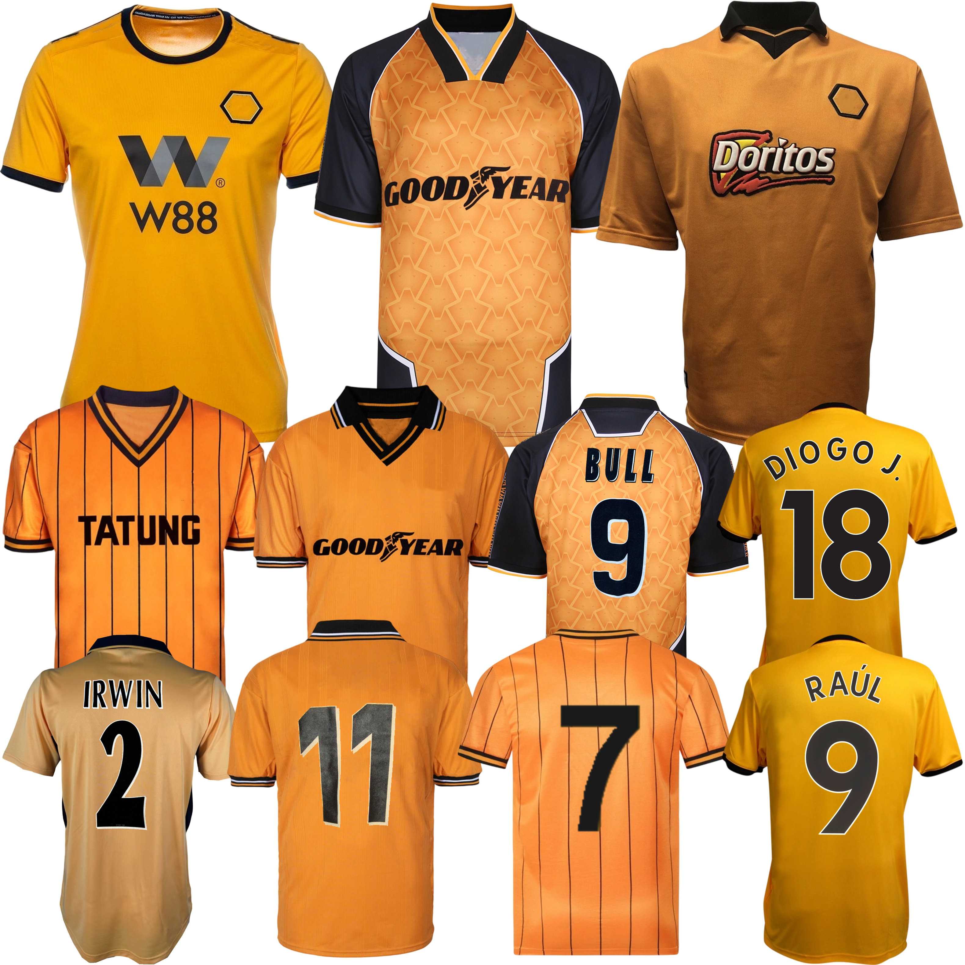 2002 2004 WoLvErHaMpToNes WoLvEs retro soccer jersey 1996 1998 Ince R.KEANE IRWIN Lescott 1982 1987 18 19 Diogo Jota home classic vintage football shirts