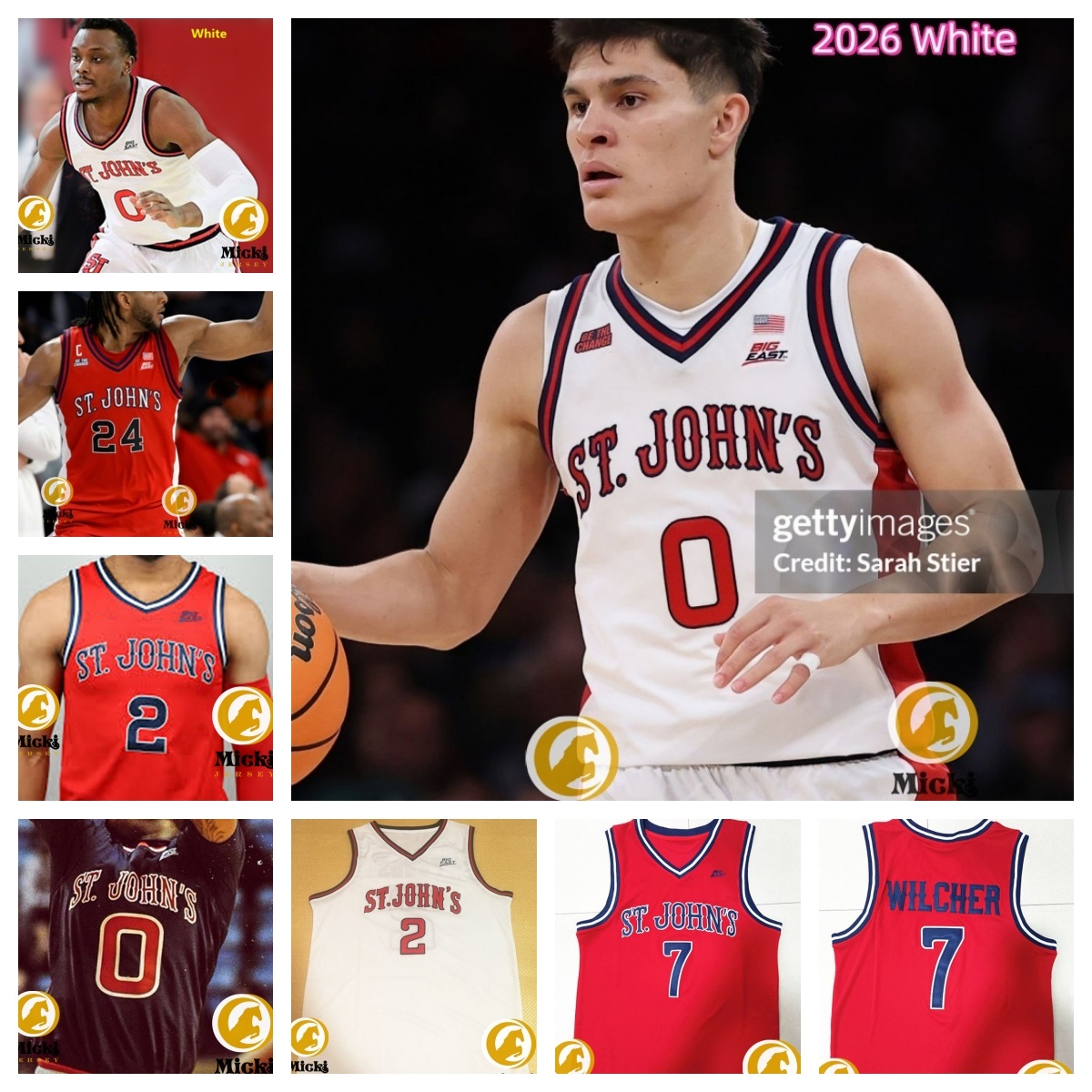 Joson Sanon St. John's Red Storm Basketball Jersey 11 Ian Jackson 4 Oziyah Sellers 5 Kelvin Odih 7 Fotis Konstantinidis 8 Chris Ledlum 24 Zuby Ejiofor St. John's Jerseys