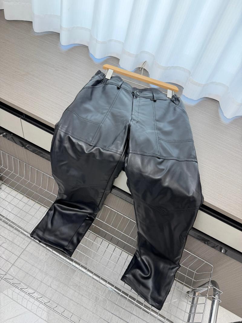 Men's Pants Fce Lined Thiened Winter Casual Comfortable Warm Windproof Leather Trousers For Cycling And Daily Wear