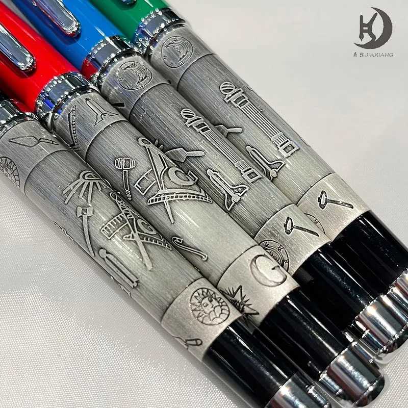 Masonic Symbols Noblest Ancient Silver Heavy Weight Silvery Clip Masonic Writing rollerball Pen With Gift Box Y251218