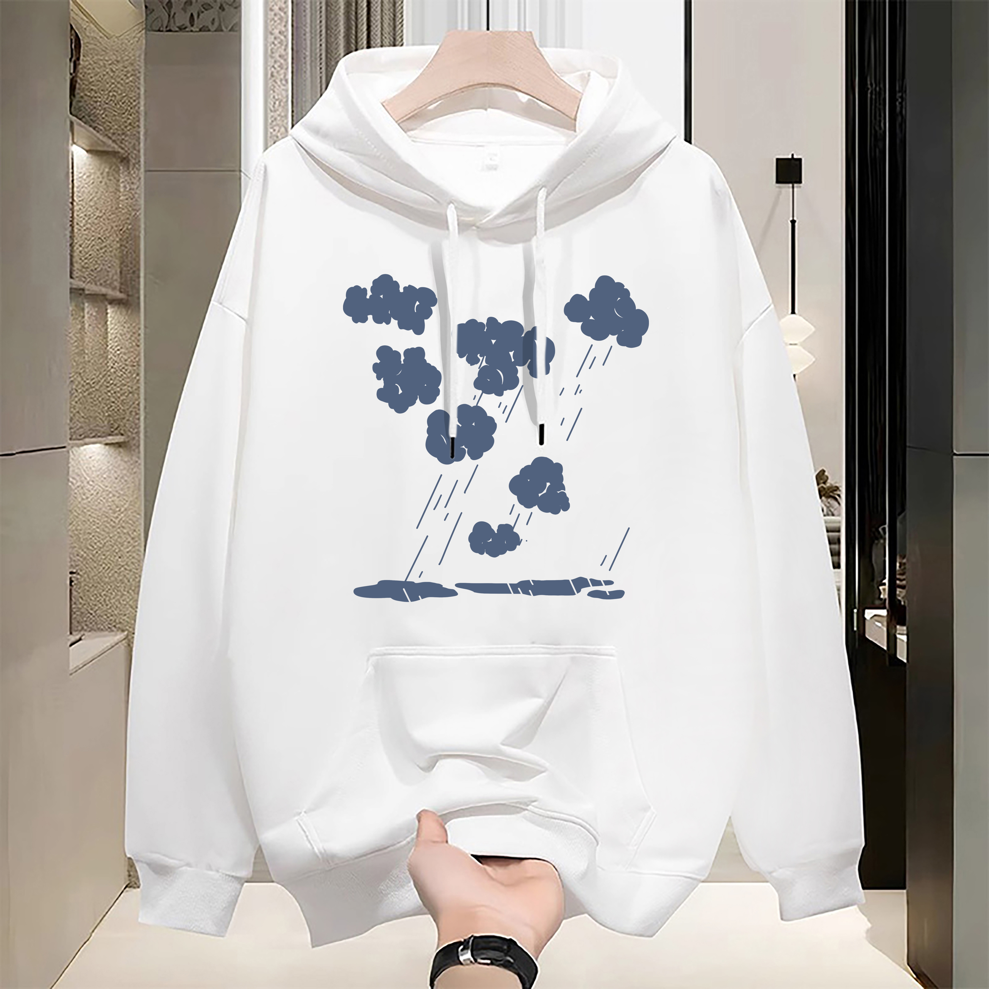 Men's Casual Fashion Printed Pullover Hoodie Print Long Sleeve Hooded Sweatshirt Women's Hoodie Winter Autumn Clothes