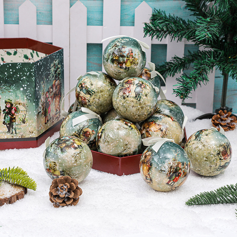 Christmas Ball Pendant Santa Claus Foam Ball Hanging Ornament Christmas Decoration Hanging Ball Atmosphere Arrangement Supplies 231006