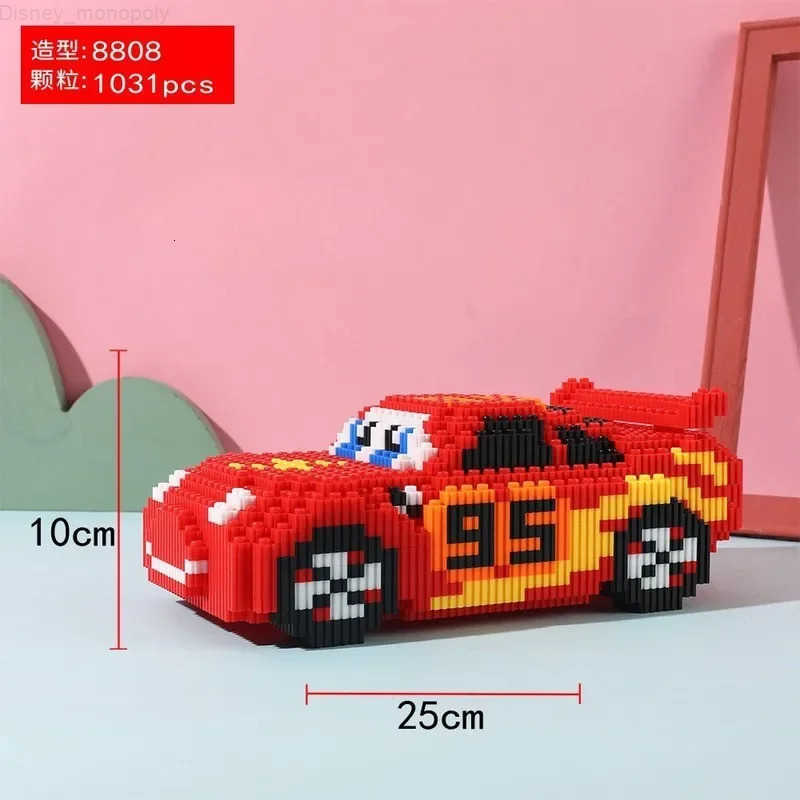 Disney New Micro Particle Assembly Block Toys Mcqueen Car Puzzle Decoration Childrens Gifts Students Hand Assembled Puzzle Toys H251218