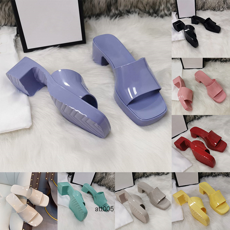 women sandals designer woman fashion rubber jelly black white red high heels slides platform chunky bottoms gg gucciis guccis K9XV YGSD