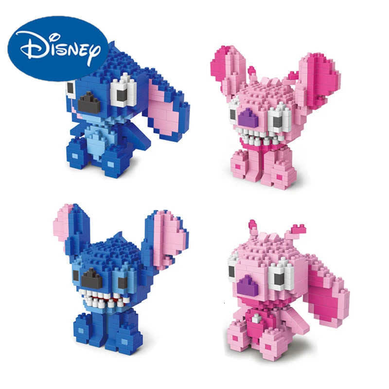 Disney WiseHawk Mirco Building Blocks Stitch Angle Kawaii Cartoon Lilo and Stitch Mini Bricks DIY Model Kit Educational Toys For Kids H251218