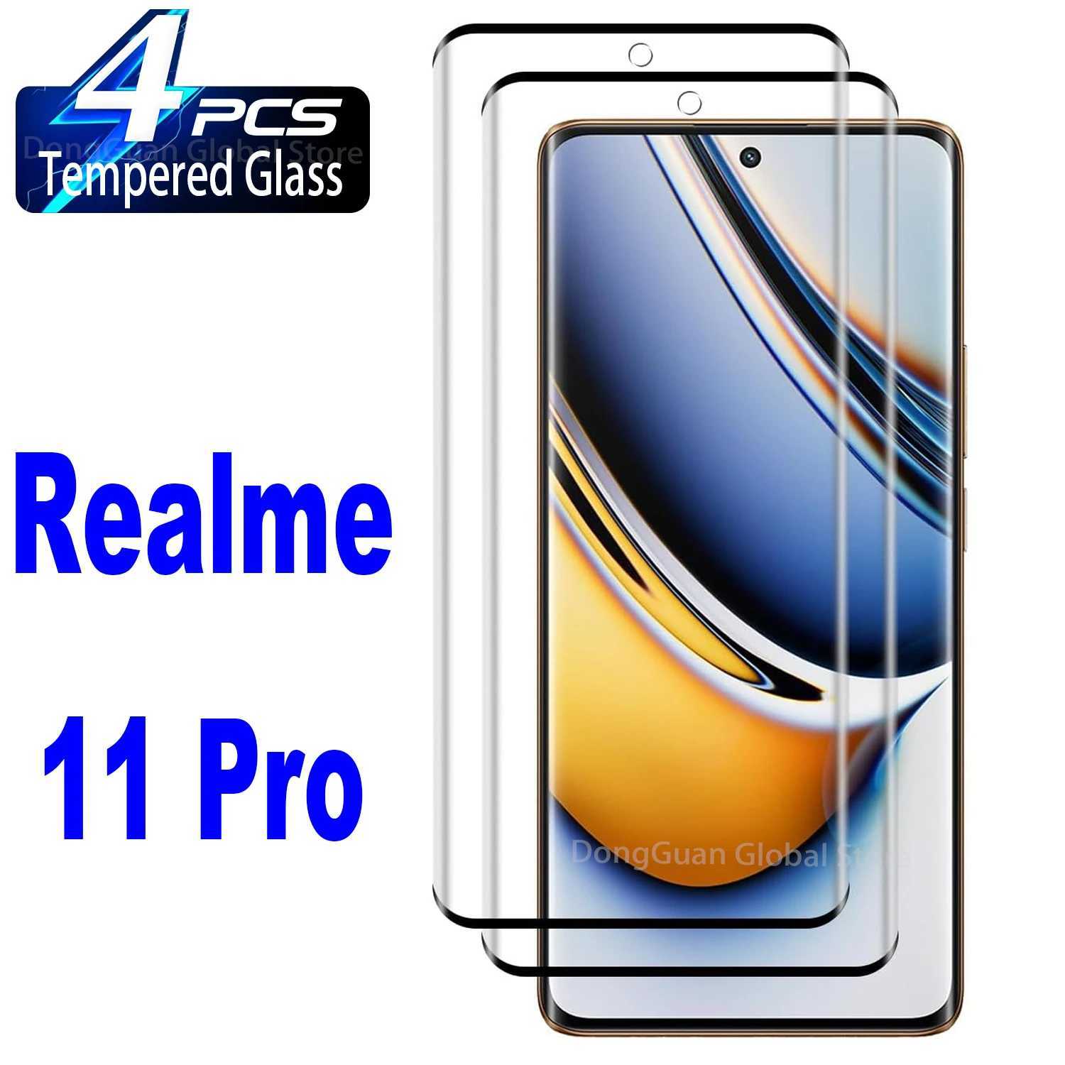 1/4Pcs 10D Tempered Glass For Realme 11 Pro Pro Screen Protector Glass Film G251218