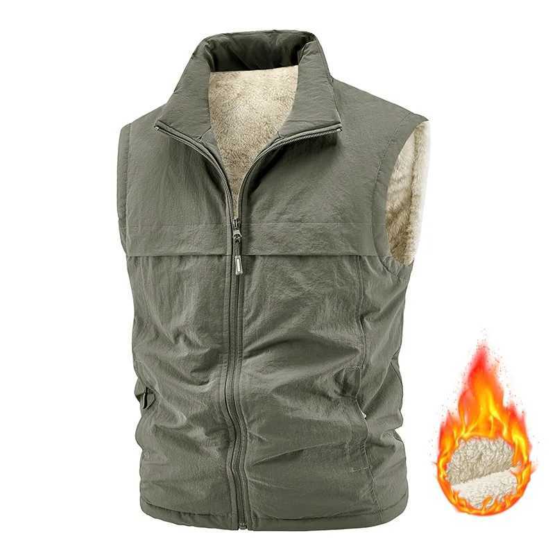Multiple Sizes To Choose From Fashion Large Mens Multi-Pocket Clothing Vest Jackets Sleeveless Coat Male Warm Waistcoat FleeceG251218