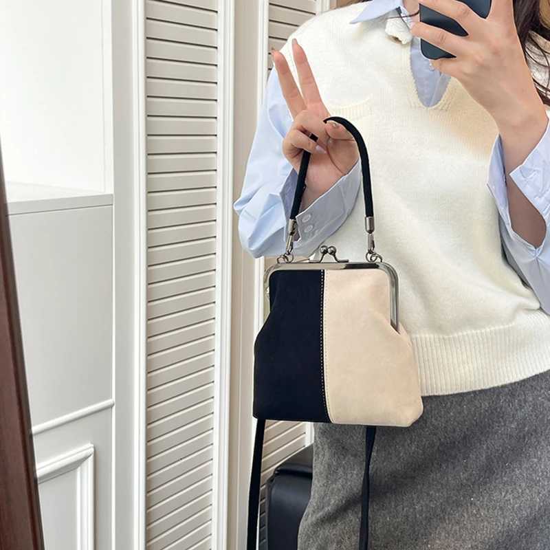 Faux Suede Small Crossbody Bags for Women 2025 Retro Frosted Shoulder Bag Female Short Handle Handbags and PursesT251218