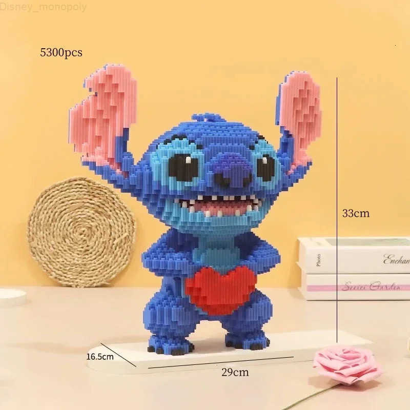 Disney 33CM Very Large Stitch StellaLou Building Block DIY Bricks Toy Small Grain Brick for Kid over 12 Years Adult Gift 3300pcs H251218