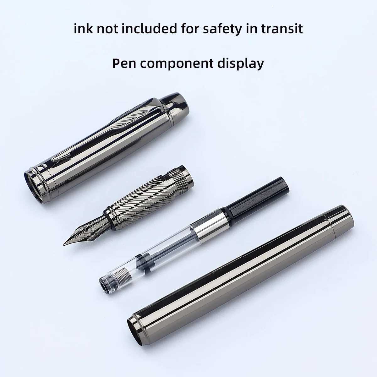 1 Pc Silver Gray High-end Business Fountain Pens Lridium Pen Tip Medium size 05mm For School ro Off Daily Writin Y251218