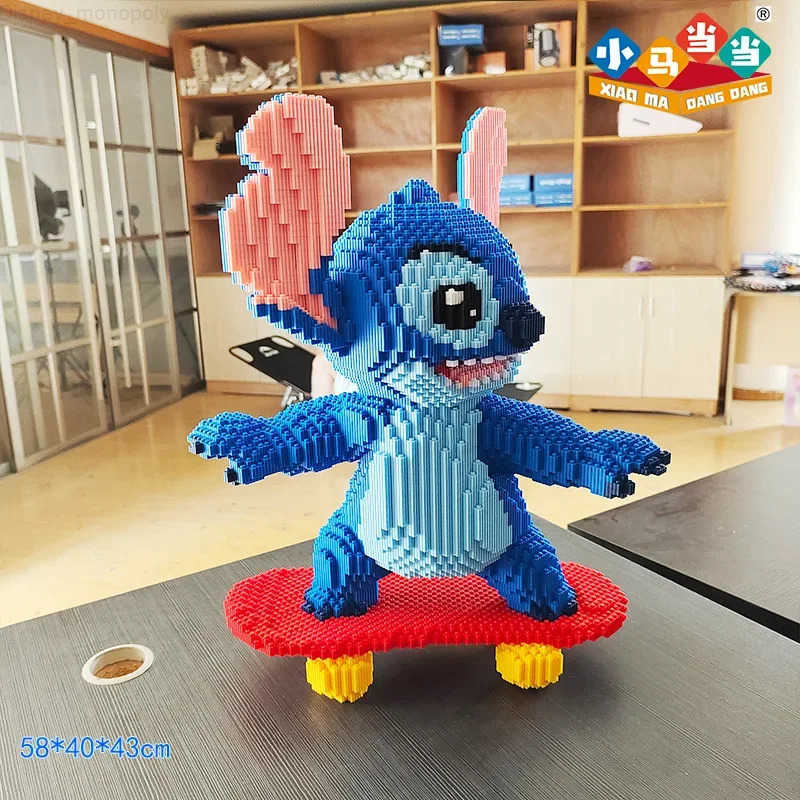 Disney Scoote Stitch Connection Building Block Lilo Stitch Angel DIY Model Figure Assembled Brick Toy for Home Decor H251218