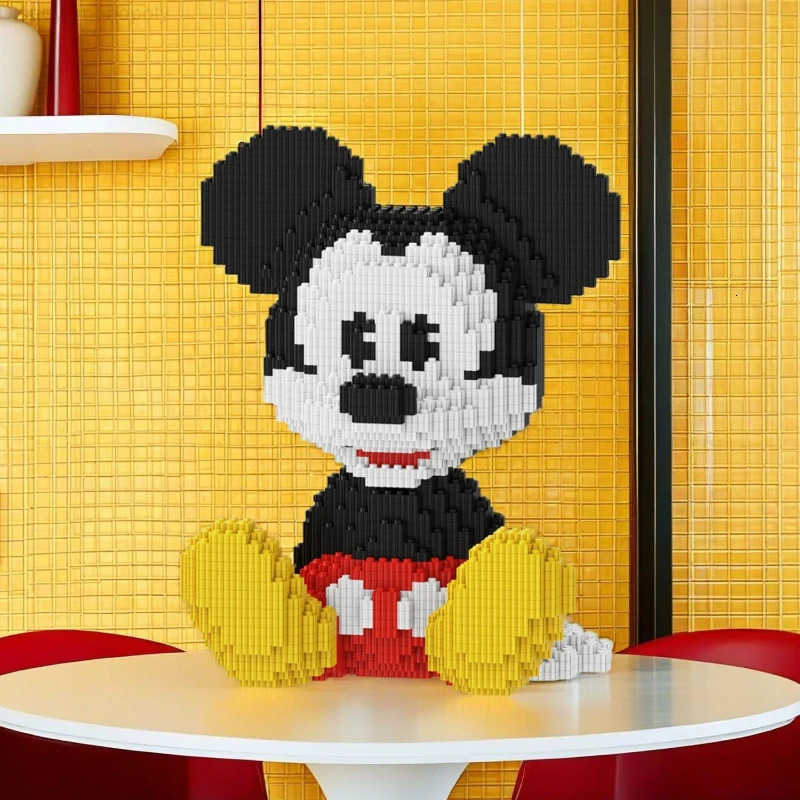 Disney Cute Sitting Mickey Mouse Building Blocks Toy Small Particle Bricks Childrens Building Blocks Toy Birthday Gift Storage Box H251218