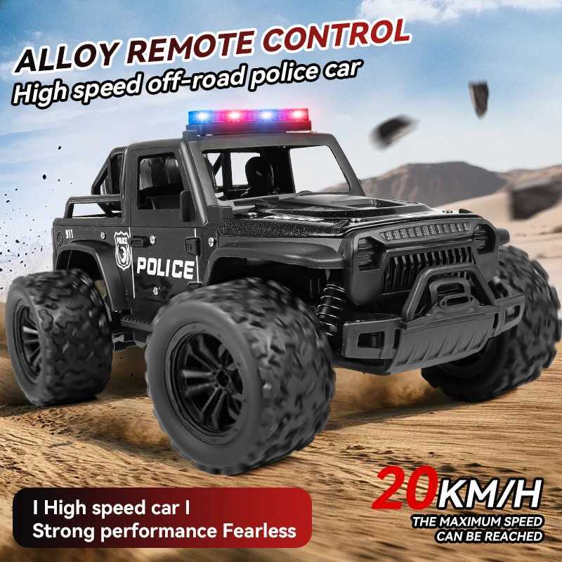 ZWN 116 Alloy High Speed Off-Road Police Truck RC Car with Music Sound and LED Lights Outdoor Toy 24G Remote Control G251218