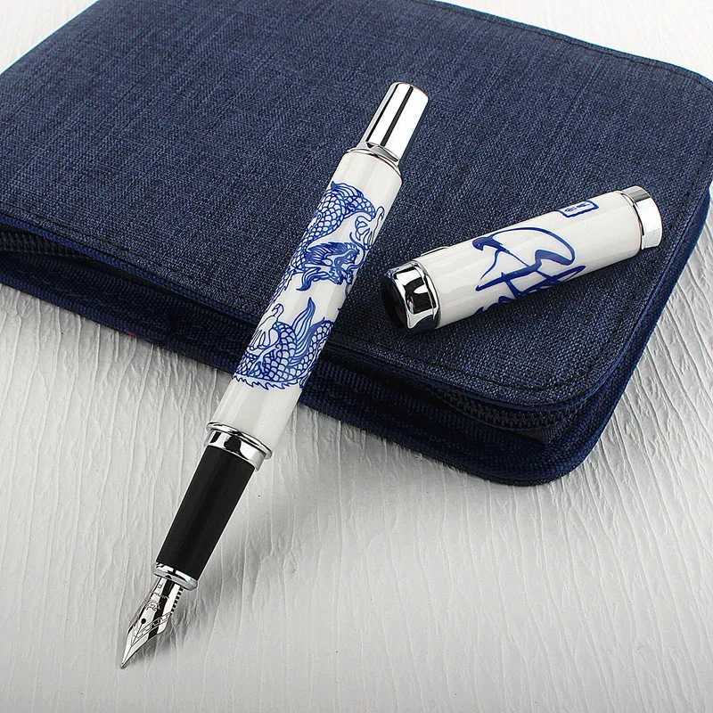 Jinhao 950 Ceramics Silver Clip Metal Fountain Pen 05mm Nib Steel Ink Pens for Gift Off Supplies School Supplies Y251218