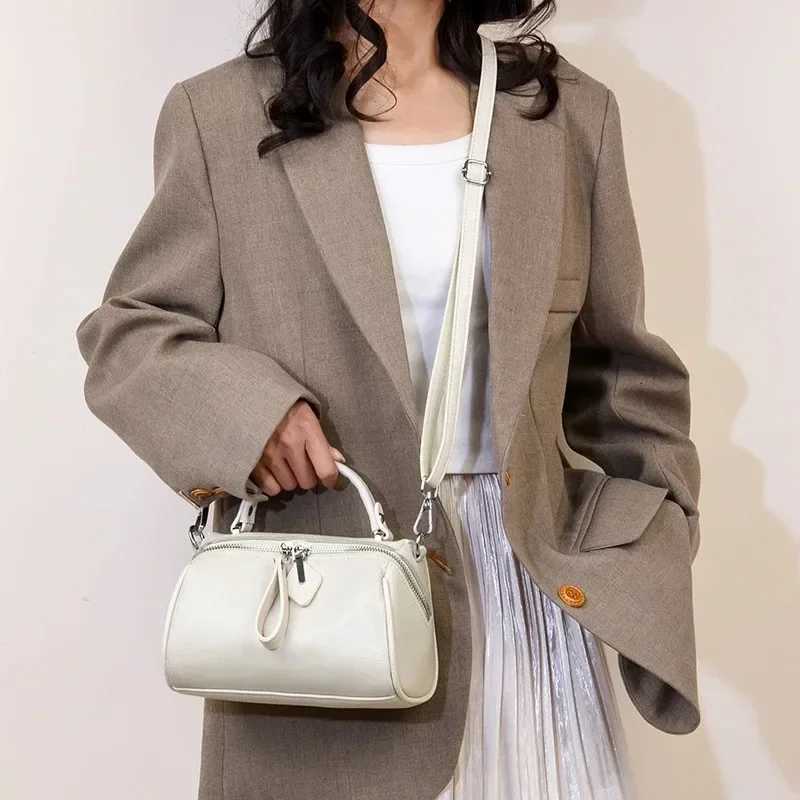 New Solid Cowhide Elegant Ladies Shoulder Bags 2026 High Quality Casual Sweet Handbag First Layer Cowhide Retro Crossbody BagT251218