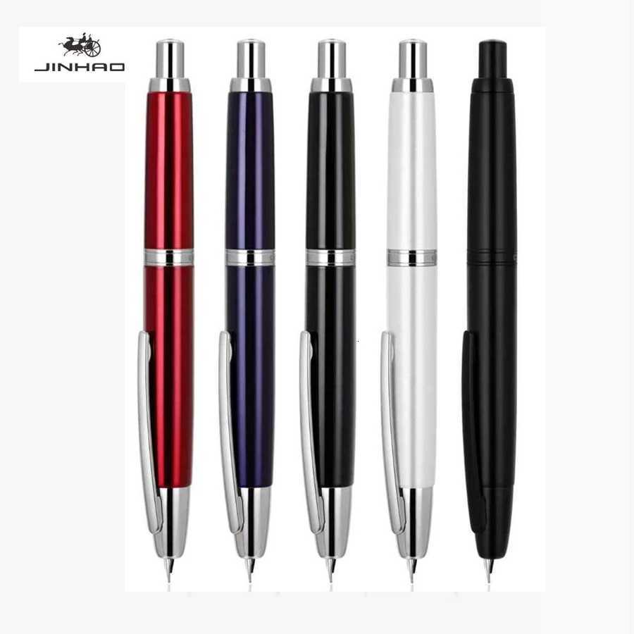 JINHAO 10 Press Fountain Pen Retractable EF/F Metal High Quality Writing Ink with Converter School Off Supplies Stationery Y251218
