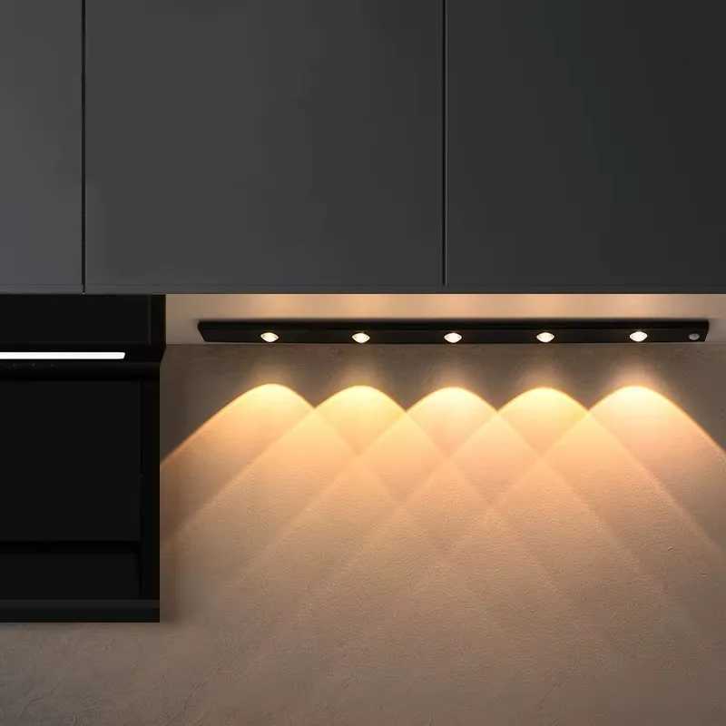 LED Ultra Thin Under Cabinet Lights Motion Sensor night light Wireless 3Color Dimmable For Kitchen Cabinet Bedroom Wardrobe Ligh C251218