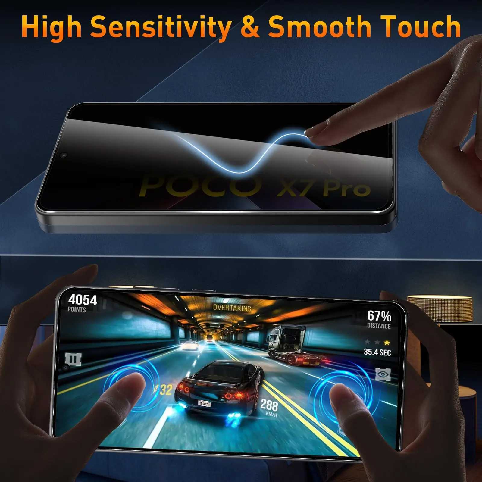 Anti Spy SCREEn Protector For POCO X7 Pro Tempered Glass Privacy Peep Scratch 9H Case Friendly High Aluminum mica G251218