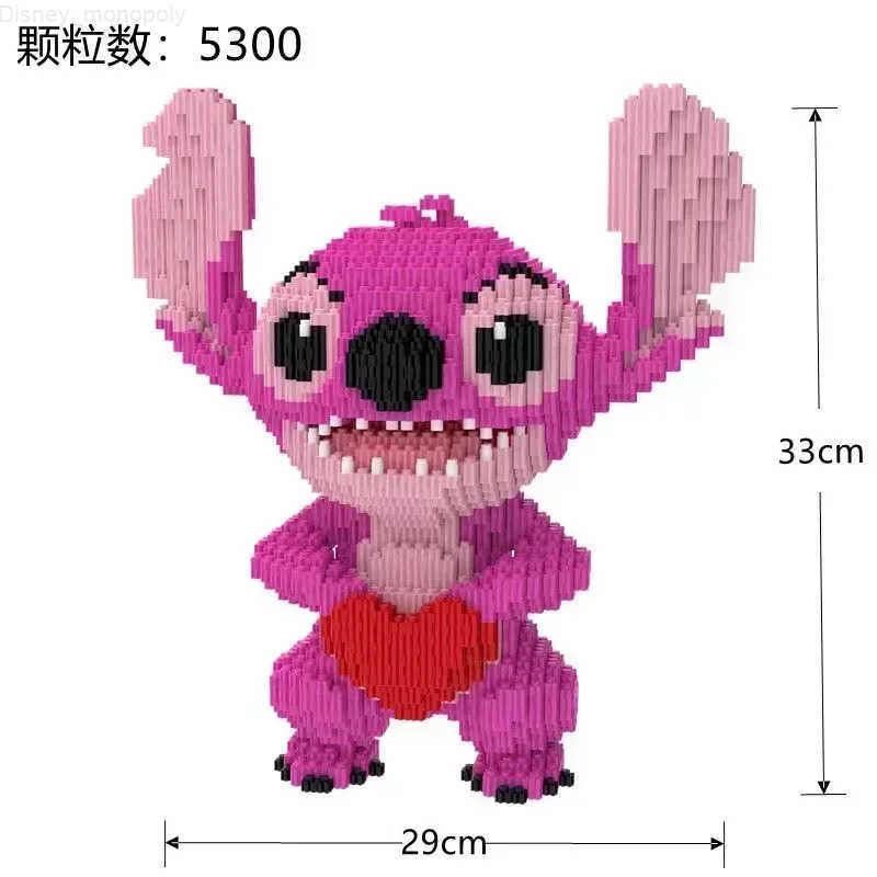 Disney 33CM Very Large Stitch StellaLou Building Block DIY Bricks Toy Small Grain Brick for Kid over 12 Years Adult Gift 3300pcs H251218