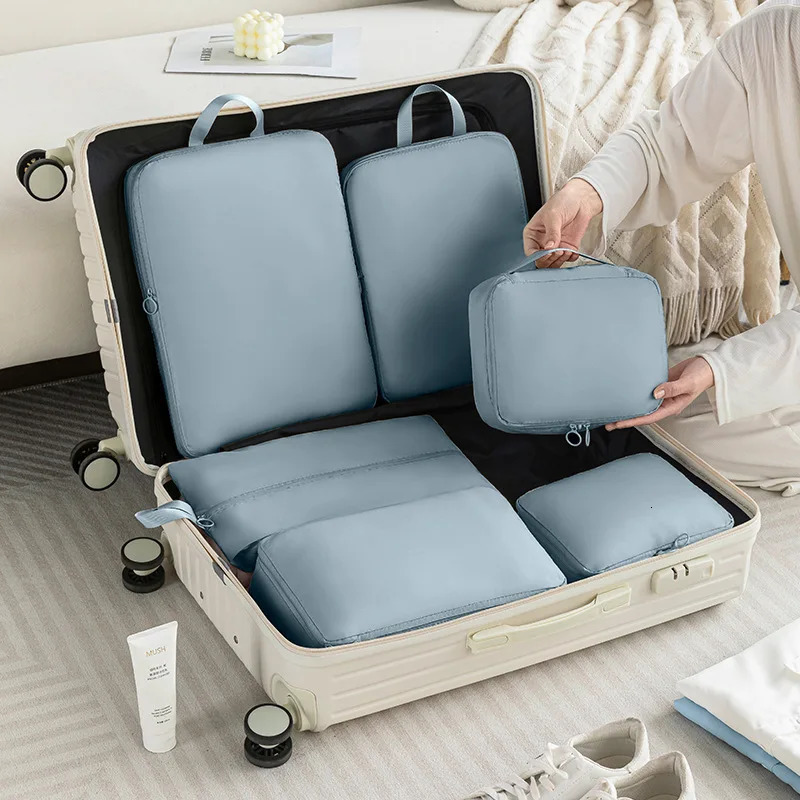 Travel Set Storage 6-piece Set Travel Storage Bag Waterproof Wash and Makeup Bag Clothing Shoes Underwear Lugga 251218