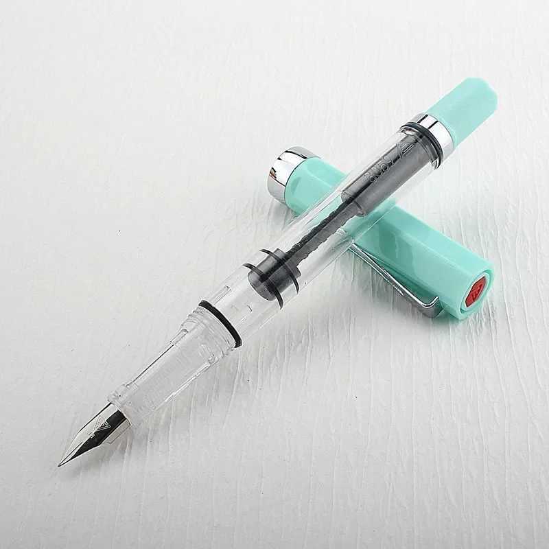 High Quality 3059 Piston Fountain Pen Resin Transparent Ink Pen EF/F Nib 038/05mm Fountain Pen Business Gif Y251218