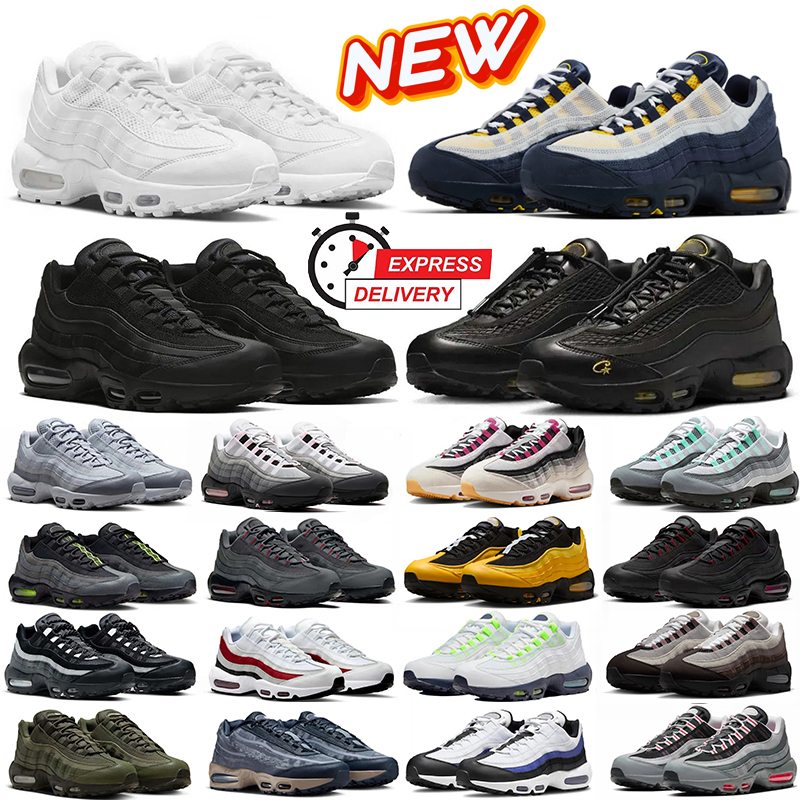 95s Designer Running Shoes Men Women 95 Obsidian Yellow Classic Triple Black White Yellow Pink High Quality Grey Olive Outdoor Sneakers Casual