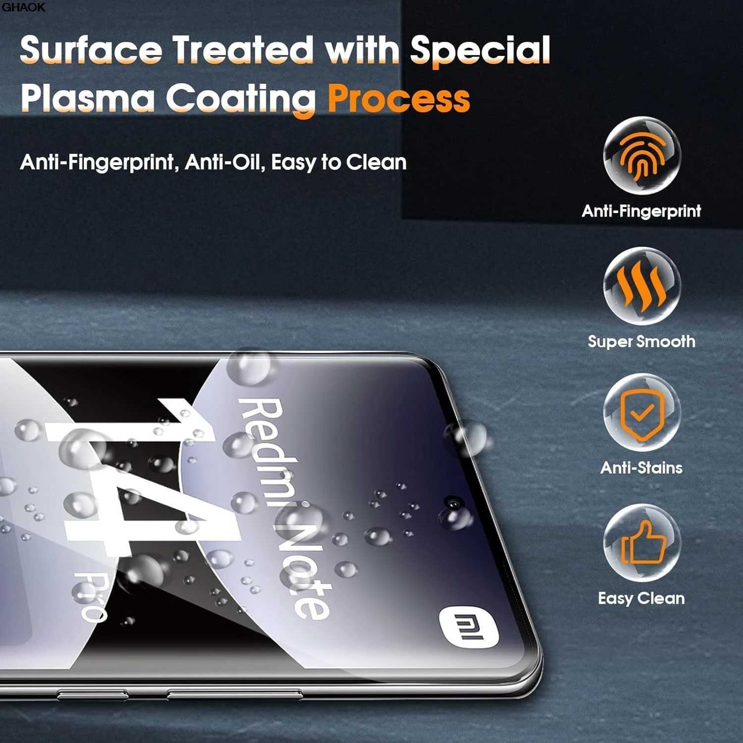 2/4Pcs HD Tempered Glass For Redmi Note 14 Pro PLUS 5G HD Note 13 Pro plus Curved Four Sides Glue Screen Protector G251218